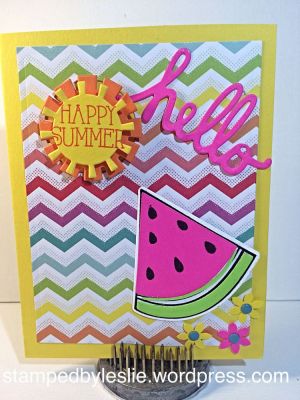 Happy Summer 
"Hello" bicycle2stamp
Mini flower dies
Sizzix Triplits Die-Hello Sunshine
Thanks for looking!
