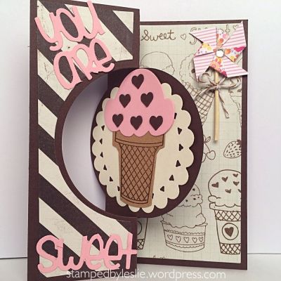 You are Sweet
Sizzix/Stephanie Barnard Large Circle#4 Flip-its Card
Sizzix icecream Stamp & Die Set
Sentiment: watermelon2stamp die
small heart die
Thanks for looking!
