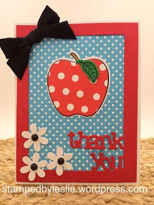 Thank You
Sizzix/SB Lovely Drop-Ins
Mini Flower Dies
Licorice Seam Binding 
