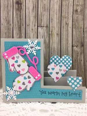 A Warm Heart
Sizzix/SB Heart Step-Ups Card Die Set
TSOL Patterned Paper
Storm Ink
Guava Felt

