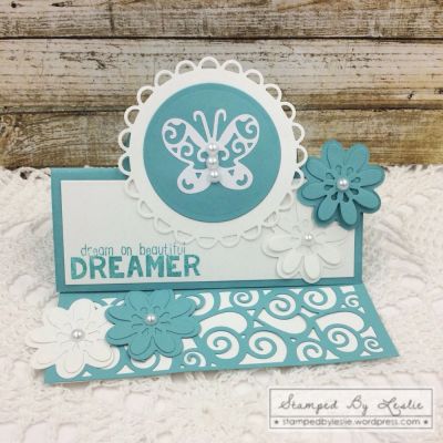 *Dream On Beautiful Dreamer
Sizzix A2 Half Card, Sizzix Half Card Panel, Sizzix Scalloped Circles, Sizzix Stand Up Circle Die Set Sentiment: February Card Kit, TSOL papers and ink
