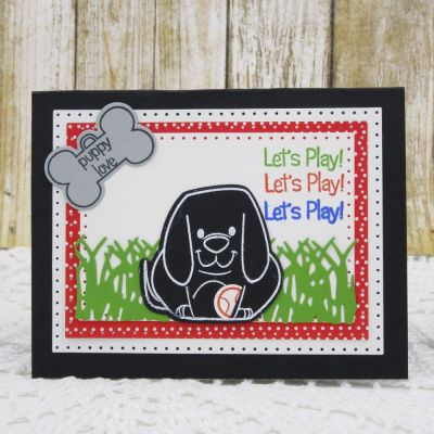 *Let's Play 
Sizzix Dotted Rectangles
TSOL Grass Die
TSOL papers and ink 

