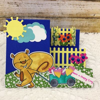 *Have a Happy Day
Sizzix Basic Step-Up Die Set, Sizzix Triplits Die, Hello Sunshine, Sizzix Flowers and Fence Stamp/Die Ser, Friends Forever Step-Up Card Set, TSOL papers and ink 
