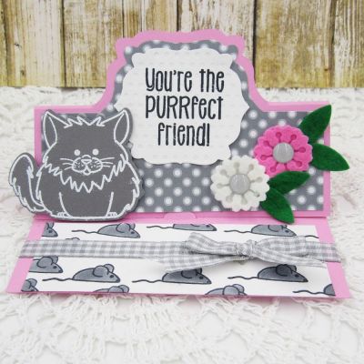 You're the Purrfect Friend
Sizzix Bubbly Stand-Ups Card Die Set
TSOL Quarter Flowers with Leaves
TSOL felt, ink and papers
