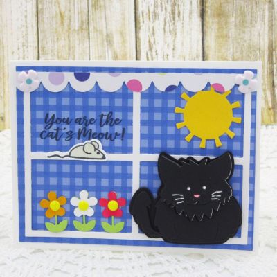 You are the Cat's Meow 
Grid 2 Die Set, Sizzix Border Dies, Sizzix Hello Sunshine Triplits, Friends Forever Step-up Card Set (flowers), TSOL papers and ink 
Keywords: GridDies