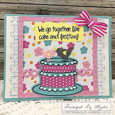 *Together like Cake and Frosting 
cake2stamp
Sizzix/SB Square Card Front
Sizzix/SB Borders Thinlits Die Set
Birdcage2stamp dies
TSOL papers and ink 
