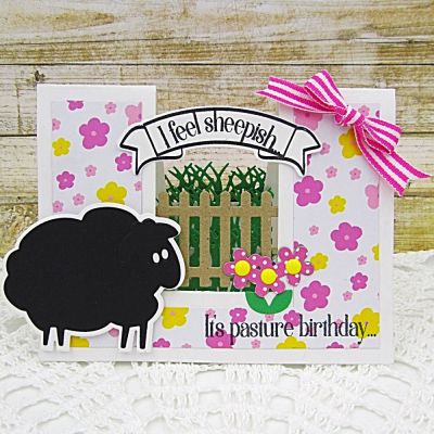 *It's Pasture Birthday 
Friends Forever Step-Ups Card Die Set, chalksayings2stamp with Banner Die, Grass Die, Sizzix Flowers and Fence Stamps and Dies, TSOL papers, ink and ribbon
