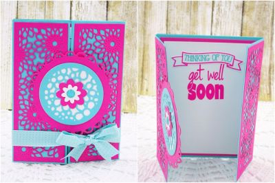 *Get Well Soon
Sizzix Half Card Panels, Sizzix Stand Up Circle Die Set, happy4bannersTWO stamp/die set, phrases2say stamp set, Sizzix Flower Die, Sizzix Circles,Scallop Framelits Die Set,TSOL papers and ink
