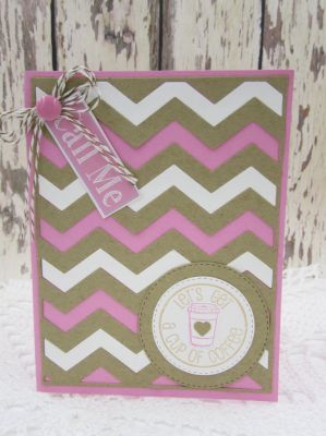 *Let's Get A Cup Of Coffee 
Medium Chevron Background Die
coffee4two stamp/die set
TSOL Stitched Circle Dies
TSOL papers and ink 
