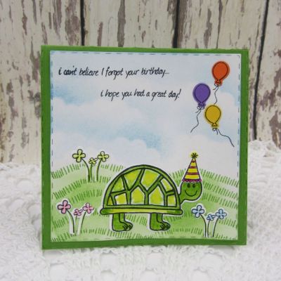 I Forgot Your Birthday 
Stitched Squares Die Set, TSOL markers, ink and paper 
