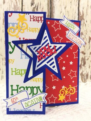 60th Birthday Again
Sizzix Star Flip-its 
TSOL papers and inks

