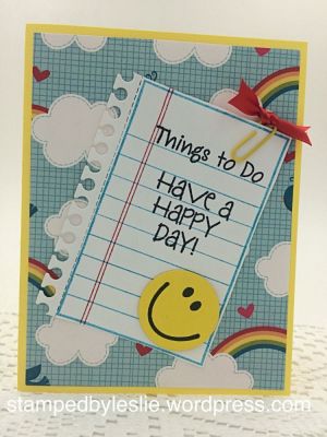 Things to Do...
list2write
lemonade2drink- Have a Happy Day!
faces4stamps
Circle Dies
Large Rectangle Dies 
Thanks for looking!
