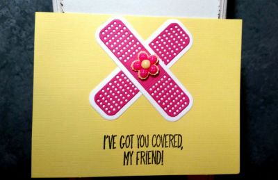 I've got you covered my friend
My mini me created this delightful card! 
