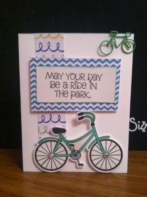 Bicycle clip
Used one of the fun clips that came in the Card Kit. 
