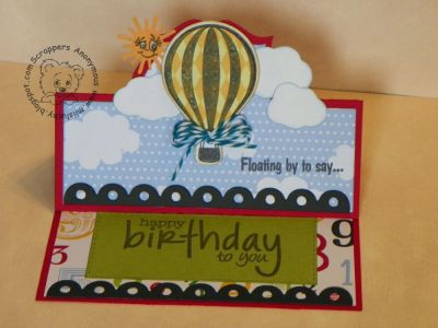 Birthday Soars
Hot Air Balloons, Happy Collection Paper Pad, Sizzix Scallop Border, Royal Stand Up
Keywords: Royal Stand Up Hot Air Balloons