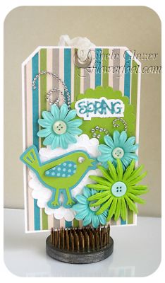 Spring Tag
A Spring tag using the the scalloped circles from the Large Circle Flip-Its Die and the Spring Birds Triplets die
Keywords: tag