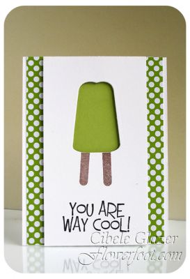 Way Cool
This card uses negative space and patterned paper for a clean and simple look
Keywords: summer popsicle friendship