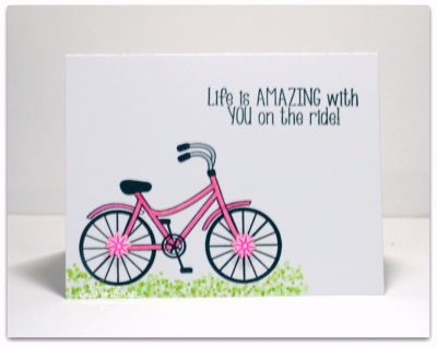 Bicycle2Stamp  CAS card colored with Copics. Love this cute set! 
