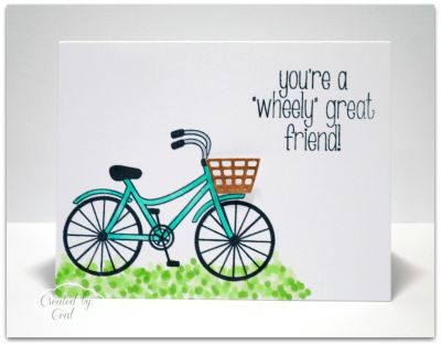"Wheely" Good Friend
Love this cute bicycle set!
Keywords: bicycle2stamp, bicycle die