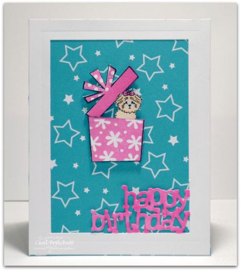 Cookie's Present 
Keywords: presenttriplits2stamp sizzix lovely drop-ins postage2stamp celebrate collection
