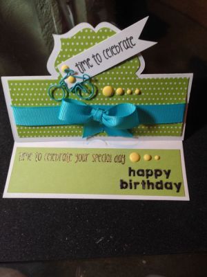 Time to Celebrate a Birthday
A birthday card using the bicycle clips in the monthly kit
Keywords: Birthday kit stand-up bicycle