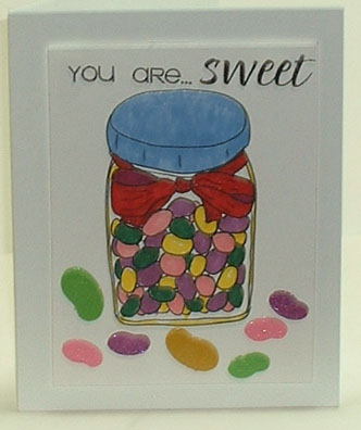 also used jelly bean die with glitter paper

