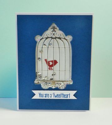 Birdcage Shaker Card ~ You're A Tweetheart!
A shaker card made with the birdcage and shadow dies from the April Club set. Lots of sequins and one little red tweeter included!
