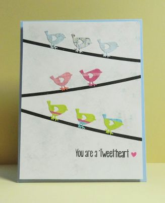 Birds on a Wire ~ 'Tweet'heart
Birdie dies from the Birdcage Club Set cut from random scraps of patterned paper and perched on wires.
Keywords: birdcage2stamp, Birdcage Club Die Set
