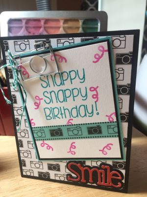 Snappy Birthday
I used the pig tail from this months stamp set to make confetti
