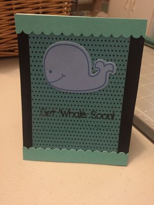 Get whale soon
My 11 year old daughter made this all by herself.  We are loving crafting together and she loves seeing our new stamp of the month.
