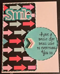Bright Smile
Another card created with the May kit. I used the twine to surround the circle and arrow paper.
Keywords: smile, arrow