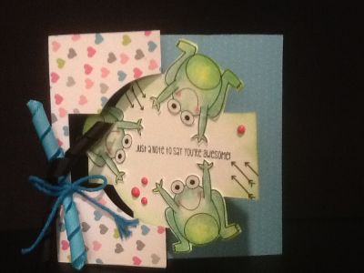 flipping froggies 
front of card...love this months kit! :)
