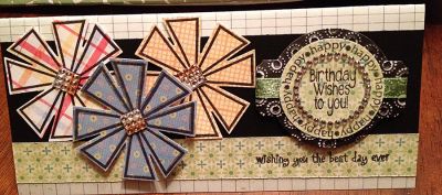 Crazy4Daisies Bday
I crazy4daisies tomake this birthday card for my best girl friend. The stamping on pattern paper really made me smile.  
