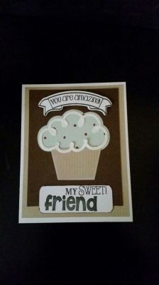 Amazing Friend
My challenge was to use as many stamp sets as possible to make a cute combination. I used 4 different sets and two dies. 
Keywords: cupcake, freind, sweet, banner