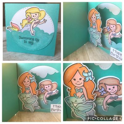 Mermaid shadow box with a cover
Keywords: Mermaids2stamp shadow box