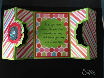 Double stand up Christmas card
Shaker card 
