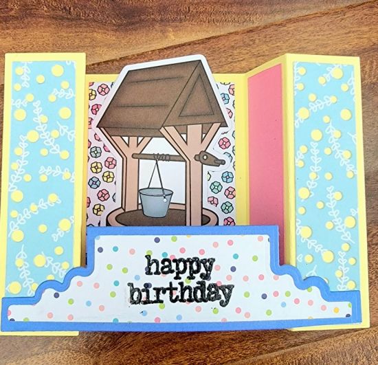 Wishing well create a scene
Wishing well,  create a scene birthday card
Keywords: Wishing well, create a scene