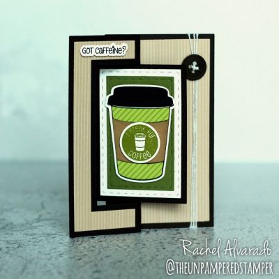 Got Caffeine?
Sizzix Coffee Stamps & Dies, Sizzix Rectangle/Gift Card Flip-it’s Die Set, Stitched Rectangle Dies
