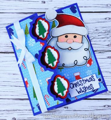 Christmas Wishes!
Santa2stamp, Santa Dies, "Ho Ho Ho Collection" patterned paper, Stocking Dies (trees), Sizzix Playful Flip-its Card Die Set, ornaments4Christmas  
