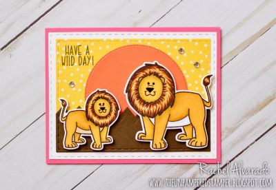 * Have a Wild Day
Lion2stamp, Lion Dies, Chevron Dies, Stitched Circle Dies, Stitched Rectangle Dies
