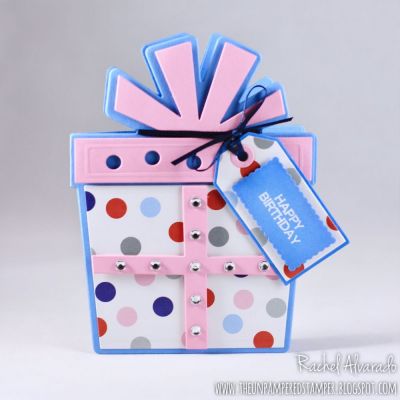 Happy Birthday Gift Fold-it 
Sizzix Gift Fold-it Card Die Set, Sizzix Triplits Tags, TSOL Cardstock, Me & You Collection Patterned Paper
