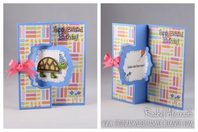 Happy Belated Birthday!
late4birthday stamps & dies, Sizzix Bubbly Flip-its Card Die Set, TSOL Patterned Paper 
