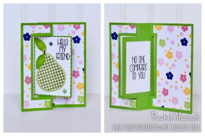 No One Compears To You
Patterns4pears, Pear Die Set, Sizzix Rectangle/Gift Card Flip-its Card Set, "Awesome" Patterned Paper Pad
