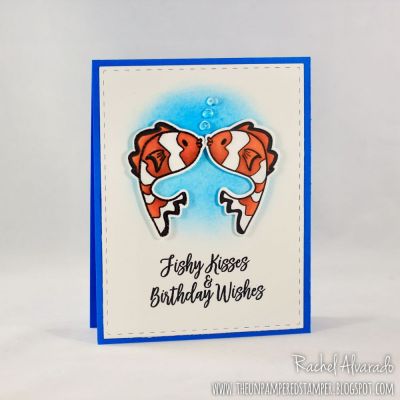 Fishy Kisses & Birthday Wishes
Fishes2stamp, Fish Dies, Palette4mirror (to stamp reverse image), Stitched Rectangle Dies
