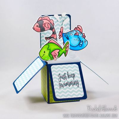 Just keep swimming 
Fishes2stamp, Fish Dies, TSOL Exclusive Box Die Set, Whale Die Set (water droplets), "Smiles" Collection Patterned Paper
