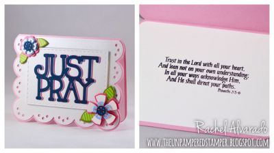 Just Pray
Sizzix Just Pray 3-D Drop-ins Die Set, Praise4Him Stamp Set, Sizzix Greetings Scalloped Edge Drop-ins, Newport Flower Dies
