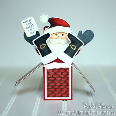 Have You Been Naughty or Nice?
Sizzix Triplits Rainboot (Santa's Boots)
Fireplace2stamp (chimney)
Exclusive Box Card Die Set
Santa2stamp & Dies (Santa's head)
Mittens2stamp & Dies (Santa's Gloves)

