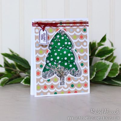 Christmas Tree Shaker Card
Christmastree2stamp, Christmas Tree Dies, Patterns4ChristmasTree, "Happy Holidays" Collection Patterned Paper, Stitched Rectangle Dies, Sizzix Tags & Stamps & Dies
