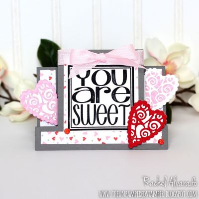 Scallop Hearts Fold-It Step-up Card
Sizzix Scallop Hearts Fold-its, Sizzix Kind Sentiments Step-up Card Die Set, Youare2square Stamp Set (sentiment)
