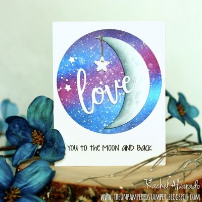 Love You To The Moon And Back
Love Statement Set, Circle Dies, One circle and one oval die to create crescent moon, Stitched Star Dies
